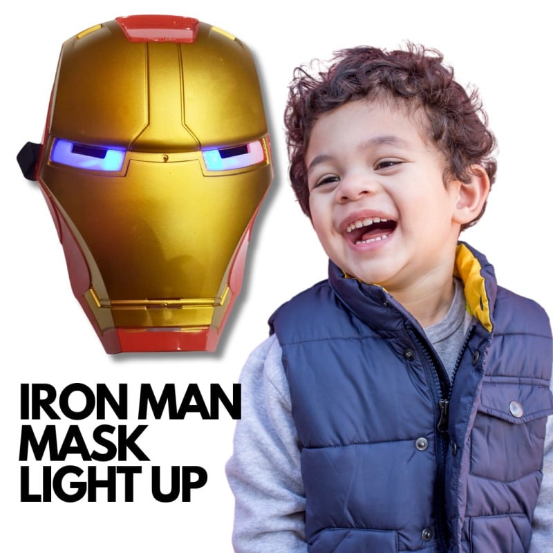 Picture of Iron Man LED Lights Mask for Kids for age 3 and Up-Red