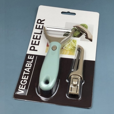Picture of 2 in 1 Peeler Set Julienne Vegetable Peeler Stainless Steel Cabbage Carrot Potato Peelers-Multicolor
