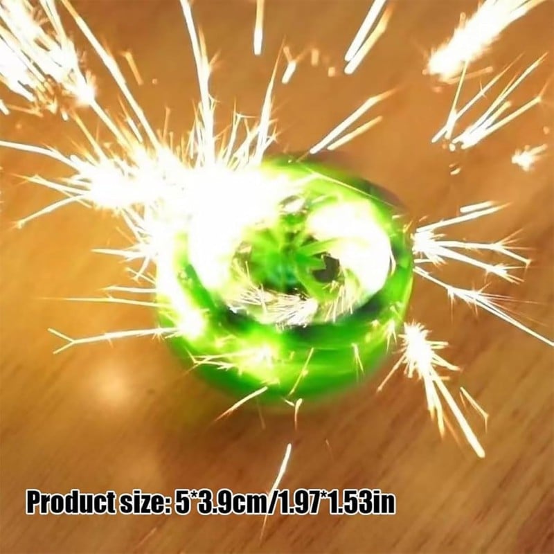 Picture of Fireworks Fingertip Gyro,Handheld Fireworks Gyroscope,Collision Sparks Light Up Spinning Top Toy,Creative Gyroscope Toy for Kids,Fidget Spinners for Adults, Cool Flashing Spinning toy random colour-Multicolor