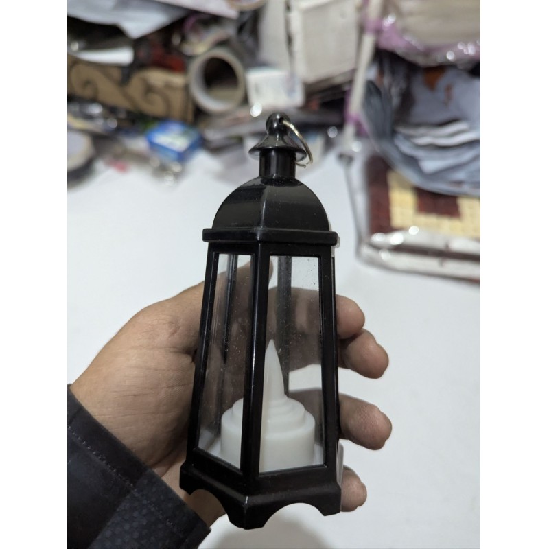 Picture of Retro Style Decorative LED Candle Lantern battery operated flameless flickering light for home indoor outdoor garden patio hanging lamp vintage antique design amber glow flicker safe for kids pets party decor.-Multicolor