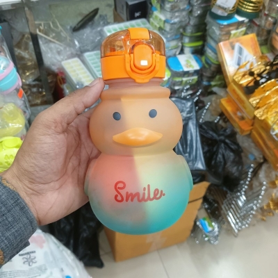 Picture of Cute Teddy Bear Water Bottle With Straw ,Portable Drinking Bottle For children-Multicolor