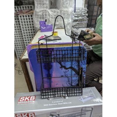 Picture of Modern Black 2-Tier Hanging Shower Caddy Organizer | Rustproof Metal Wire Basket Storage Rack for Bathroom Accessories | No Drilling Shampoo & Soap Holder with Hooks for Loofahs & Razors-Multicolor
