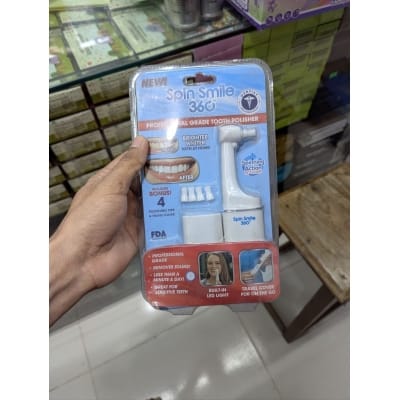 Picture of Professional Grade Spin Smile 360 Home Teeth Polisher Kit: Achieve a Brighter, Whiter Smile by Removing Tough Stains at Home with Built-in LED Light & 4 Polishing Tips-Multicolor