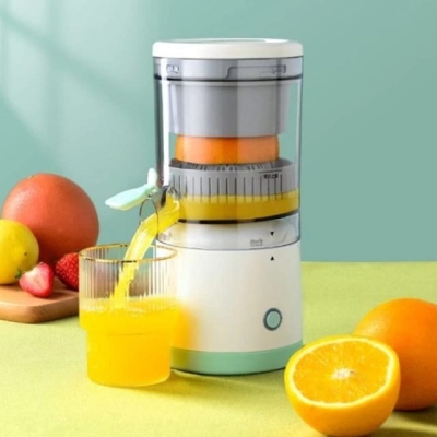 Picture of Portable Electric Citrus Juicer for Fresh Orange Juice with USB Rechargeable Battery, One-Button Automatic Hands-Free Operation, High Yield Fruit Squeezer Machine, Easy to Clean Wireless Juicer for Home and Travel Use.-Multicolor