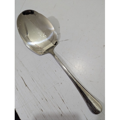 Picture of Stainless Steel Rice Serving Spoon with Large Flat Oval Bowl and Long Ergonomic Teardrop Handle-Silver