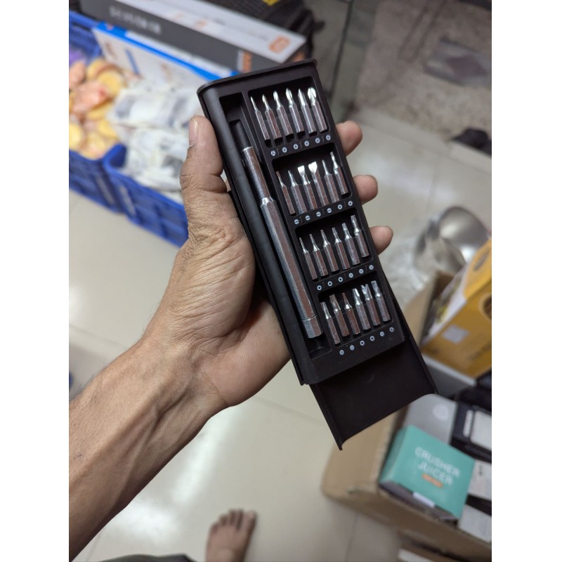 Picture of Premium 24-in-1 Precision Magnetic Screwdriver Set with Durable S2 Steel Bits and Anti-Rust Aluminium Alloy Storage Case for Efficient Laptop, Mobile Phone, Camera, Watch Repair, and Versatile DIY Household Maintenance Tasks."-Multicolor