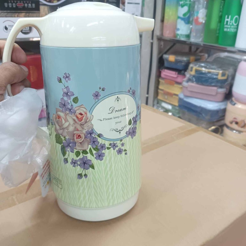 Picture of Marco 1L Flask - Double Wall Insulation, Leak-Proof, Stylish White Body, High-Quality Glass Refill, Eco-Friendly, Keeps Beverages Hot or Cold for 12-24 Hours, Portable Plastic Handle-Multicolor