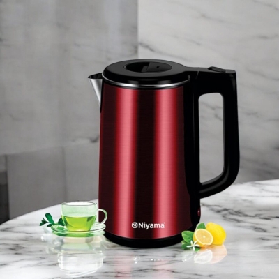 Picture of "1.8L Xtra Large Premium Electric Kettle, 1500W, Double Wall 100% Stainless Steel, BPA-Free, Cool Touch Design, Cordless, Overheating Protection, Auto Shut-Off, Multiple Colors, 220V 50Hz"-Multicolor