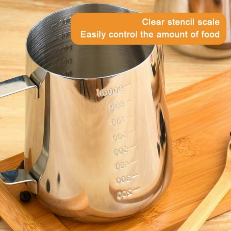 Picture of 1 pcs 360 ml Measuring Cup, Stainless Steel Measuring Cup with Marking with Handle-Silver