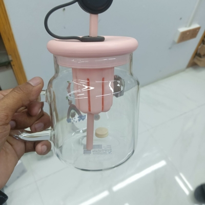Picture of 1 pcs  Cup with Straw and silicon lid , Cute Printed Design, Food Grade Material, Heat Degree Cup, Separation Tea Filter, Standardization with Handle 950 ml-Multicolor