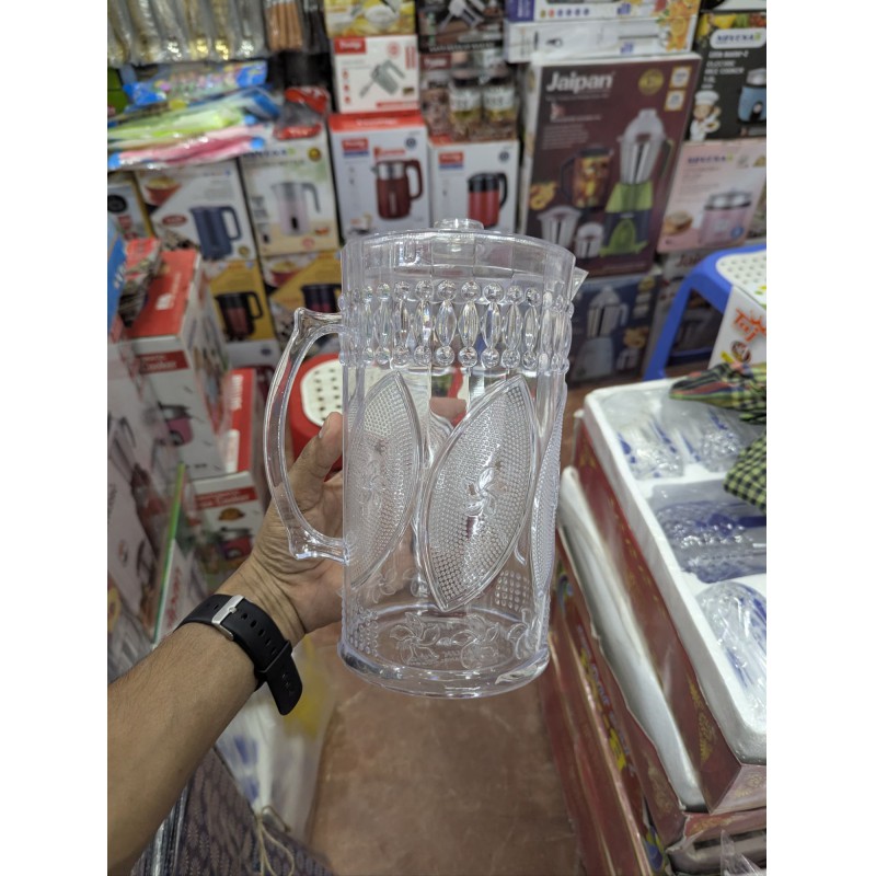 Picture of Elegant Embossed Clear Acrylic Water Pitcher with L-Multicolor