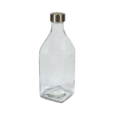 Picture of 1000ml Square Glass Water Bottle | Clear Reusable Beverage Carafe for Juice, Milk & Cold Drinks.-Multicolor