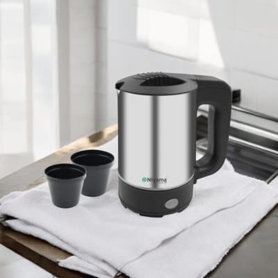 Picture of Portable Stainless Steel Electric Kettle – 500ml, 800W, 220V, 50Hz, Fast Boil Travel Water Boiler, Compact, Ideal for Travel, Office, and Home Use, Multiple Color Options (1 Pc)-Multicolor