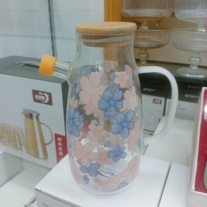 Picture of 1pcs Durable Food-grade printed body  Oil Dispenser Bottle Large Capacity 1000ML Oil Storage Container Leak-Proof Seasoning Bottle Household-Multicolor