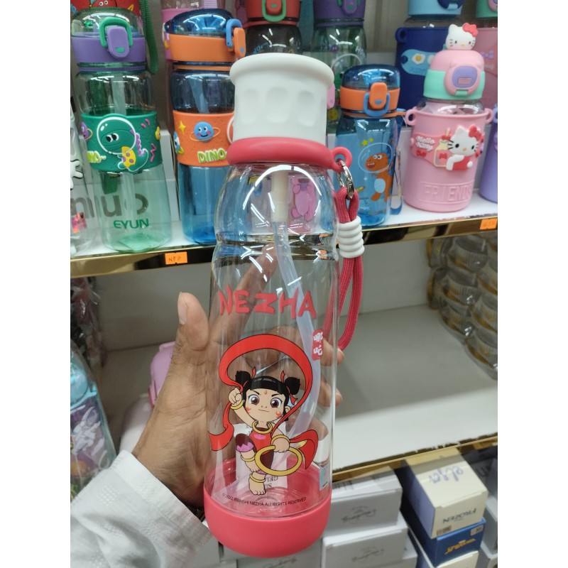 Picture of Children’s 600ML Portable Water Cup with Straw, Cute Creative Design, Food-Grade Plastic, Lightweight, Perfect for School, Summer Fun, Outdoor Drinking, Travel, Picnic, Sports, Gym, and Everyday Hydration Needs-red