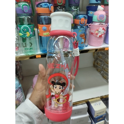 Picture of Children’s 600ML Portable Water Cup with Straw, Cute Creative Design, Food-Grade Plastic, Lightweight, Perfect for School, Summer Fun, Outdoor Drinking, Travel, Picnic, Sports, Gym, and Everyday Hydration Needs-red