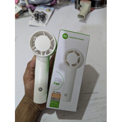 Picture of Duration Power DP-7648A Handheld High-Speed Fan White 2000mAh Rechargeable Battery Portable Cooling Solution for Outdoor Travel Summer Essentials Three Speed Adjustable Turbo Airflow with Type-C Charging Cable and Standing Desktop Base.-Multicolor