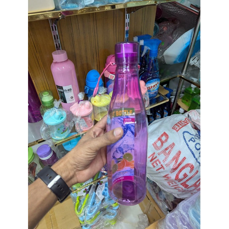 Picture of Smart Breez BPA-Free Plastic Water Bottle 1L 1.5L – High Strength Clear Reusable Odorless Leakproof Fridge, Office, Gym, School, Sports Hydration Essential, Food Grade Safe, Multipurpose Durable Design-Multicolor