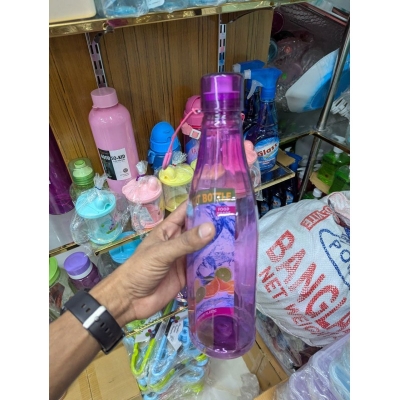 Picture of Smart Breez BPA-Free Plastic Water Bottle 1L 1.5L – High Strength Clear Reusable Odorless Leakproof Fridge, Office, Gym, School, Sports Hydration Essential, Food Grade Safe, Multipurpose Durable Design-Multicolor
