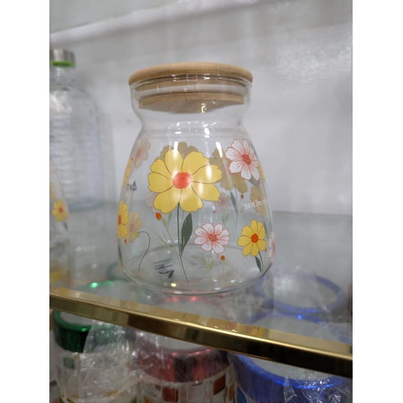 Picture of Premium Wide-Mouth Glass Storage Jar with Airtight Bamboo Lid - Multi-Purpose Borosilicate Glass Canister for Kitchen Organization, Pantry Food Storage, and Aesthetic Home Decor-Multicolor