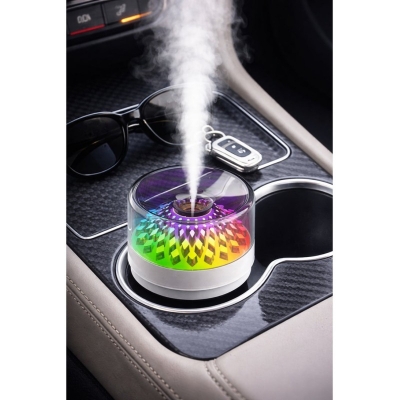 Picture of Portable Mini Volcano Humidifier for Car with Colorful LED Light, 300ml USB Cool Mist Air Purifier, Silent Ultrasonic Aroma Diffuser for Home Office Bedroom Travel, Automatic Shut-off Personal Desk Humidifier.-Multicolor