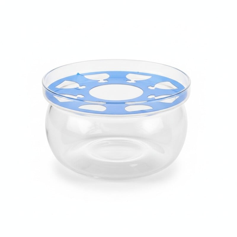 Picture of Premium Borosilicate Glass Teapot Warmer with Stylish Blue Aluminum Alloy Heating Plate for Keeping Your Favorite Tea Coffee and Milk Warm at Home or Office Perfectly Every Single Day and Night.-Multicolor