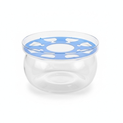 Picture of Premium Borosilicate Glass Teapot Warmer with Stylish Blue Aluminum Alloy Heating Plate for Keeping Your Favorite Tea Coffee and Milk Warm at Home or Office Perfectly Every Single Day and Night.-Multicolor