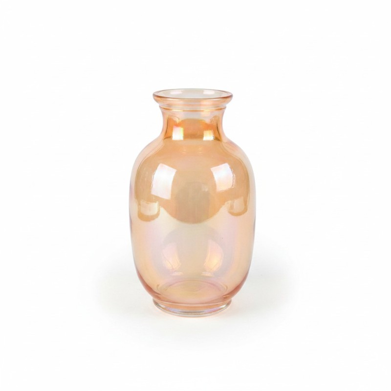 Picture of Elegant EGLO Kenyasi Glass Vase in Rose Pink with Iridescent Luster finish, perfect for home decor centerpieces, modern living room accents, artificial flower arrangements, and sophisticated luxury gifting for housewarming parties.-Multicolor