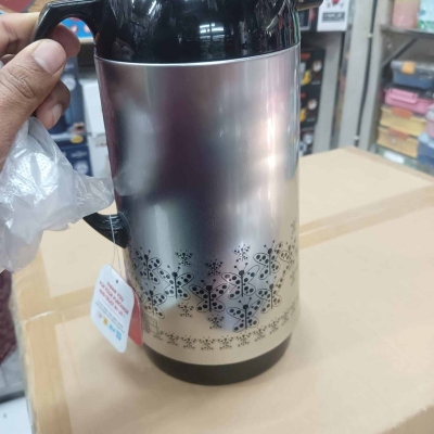 Picture of Marco 1L Flask - Double Wall Insulation, Leak-Proof, Stylish Silver Body, High-Quality Glass Refill, Eco-Friendly, Keeps Beverages Hot or Cold for 12-24 Hours, Portable, Plastic Handle Included-Multicolor