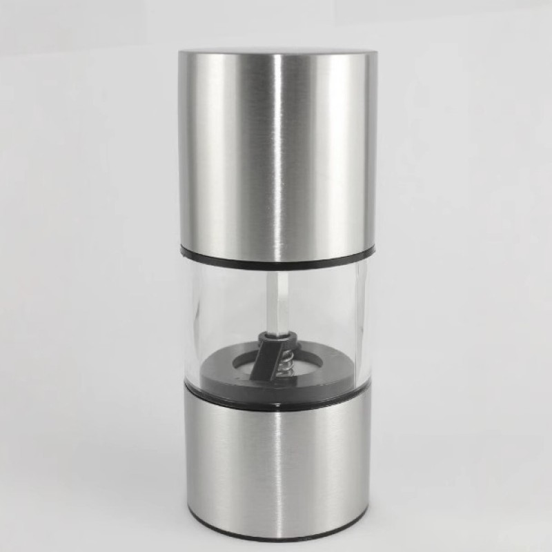 Picture of 1pcs Glaceon Salt and Pepper Grinder,Stainless Steel Push Button Grinder Modern Design Thumb Grinder, for Black Pepper,Portable Handy Pepper Mill for Travel, Breakfast, BBQ-Multicolor