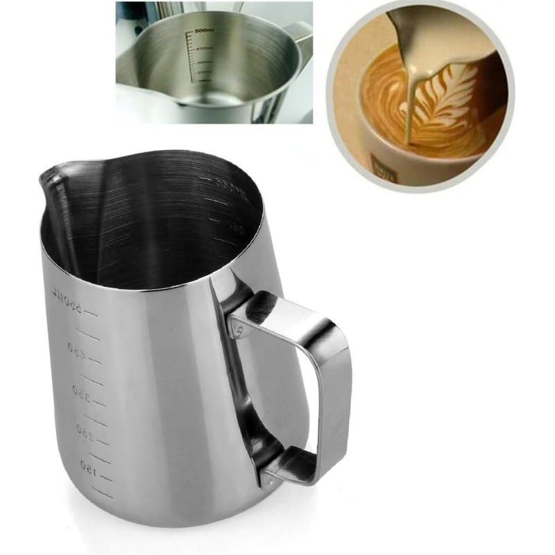 Picture of 350ml Stainless Steel Milk Jug Frothing Frother Coffee Latte Pitcher Measure Cup-Silver