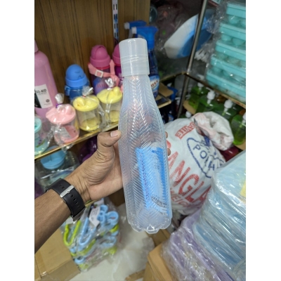 Picture of BPA Free Aqua Classic Plastic Water Bottle 1 Liter (1000ml) High Strength Clear Reusable & Odorless Food Grade Drinking Bottle with Infuser/Strainer Insert, Leak-Proof Cap, Chevron Texture Design, Ideal for Gym, Office, Travel, Kids & Adults.-Multicolor