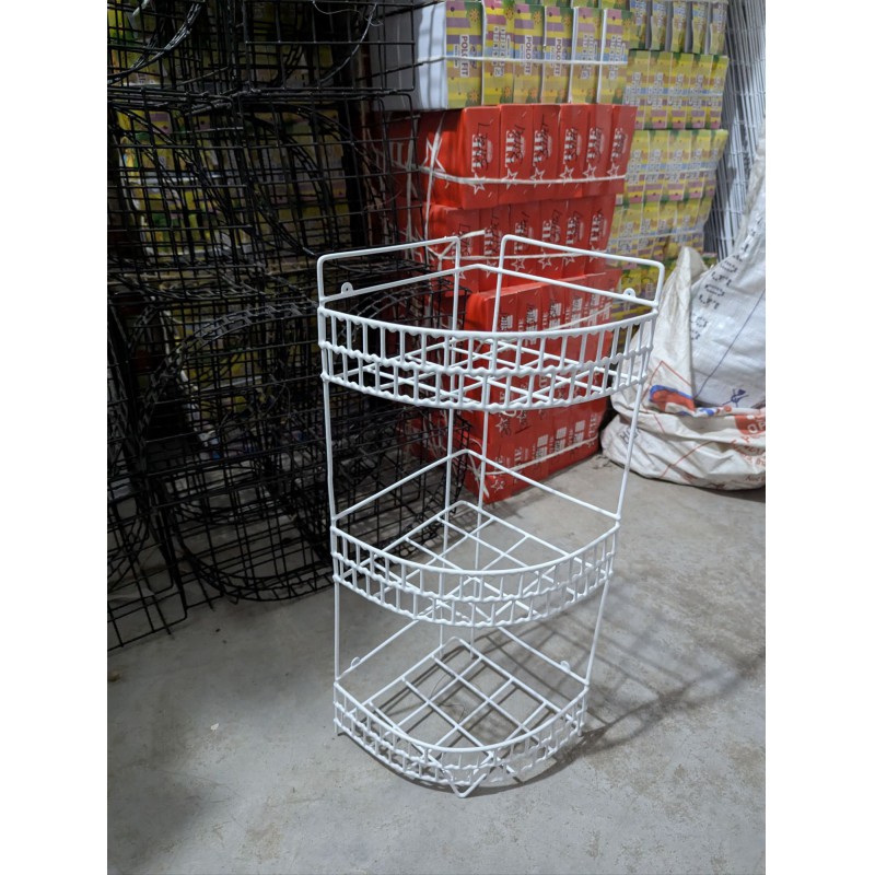 Picture of Premium 3-Tier White Metal Wire Corner Spice Rack Organizer | Space-Saving Countertop & Cabinet Storage Solution for Kitchen, Pantry, & Bathroom Essentials | Durable, Rust-Resistant Design-Multicolor