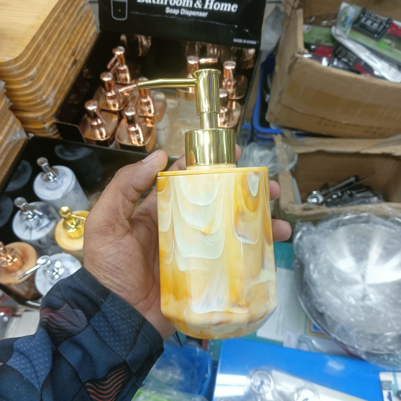 Picture of fiber plastics soap dispenser   Marble Texture soap Bottle for Bathroom Kitchen Home Hotel Accessories Dish yellow-Yellow