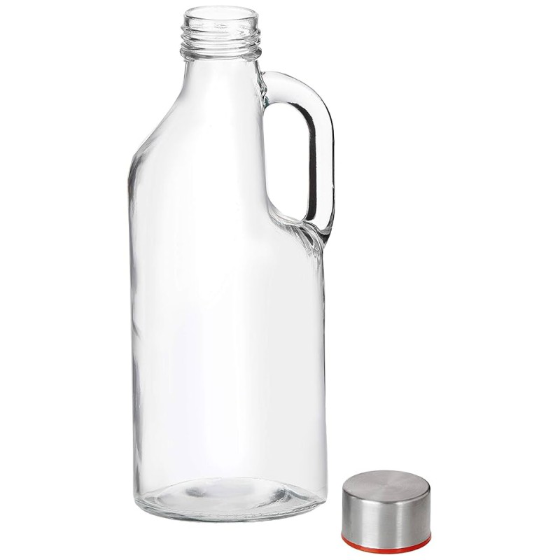 Picture of Refreshing 1000ml Plain Glass Drink Bottle, Handle Built-In, Food-Safe 304 SS Cap – Maintain Freshness, Portable, and Perfect for Any Setting.-Multicolor