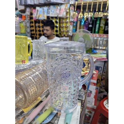 Picture of Durable Embossed Acrylic Pitcher with Lid-Multicolor
