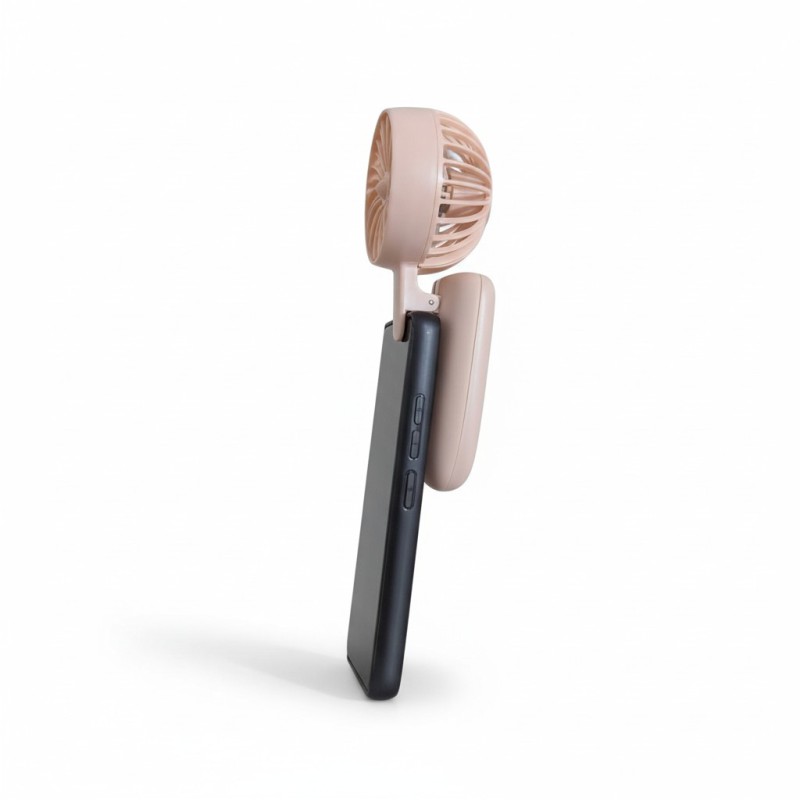 Picture of Portable USB rechargeable mini handheld fan for mobile phones and laptops featuring a compact design quiet operation three adjustable speed modes and a stable clip for hands-free cooling during travel or work.-Multicolor