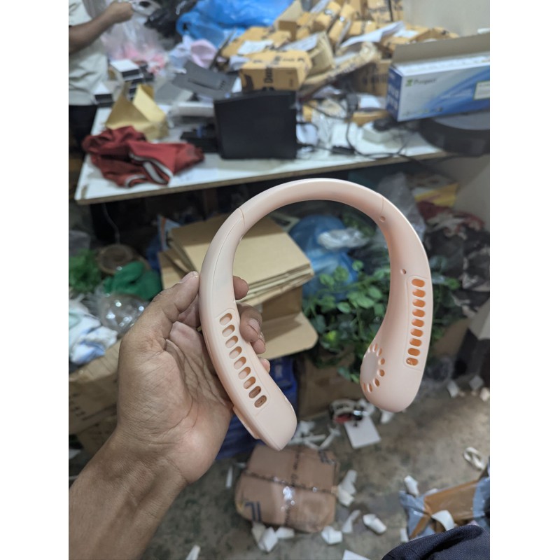 Picture of Portable Bladeless Neck Fan Pink Rechargeable Hands-Free Wearable Personal Fan with 360 Degree Airflow Quiet USB Powered Cooling Neckband Fan for Outdoor Sports Home Office Travel and Hot Summer Weather Essentials.-Multicolor