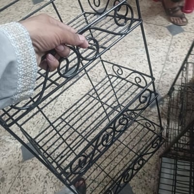 Picture of 3Tier Metal kitchen rack Indoor, kitchen tools Stand spice jar Rack Indoor Shelf Iron materials ,Multifunction kitchen Rack, Plant Shelves Indoor Plant Holder Plants Patio Balcony Decor etc, size 14*9*25 inch-Black