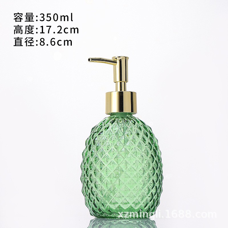 Picture of Glass Soap Dispenser with Pump, 350 ml Clear Dish Soap/Hand Soap/Laundry Soap/Lotion Dispenser, Refillable Liquid Dispenser for Bathroom Kitchen Shower-Multicolor