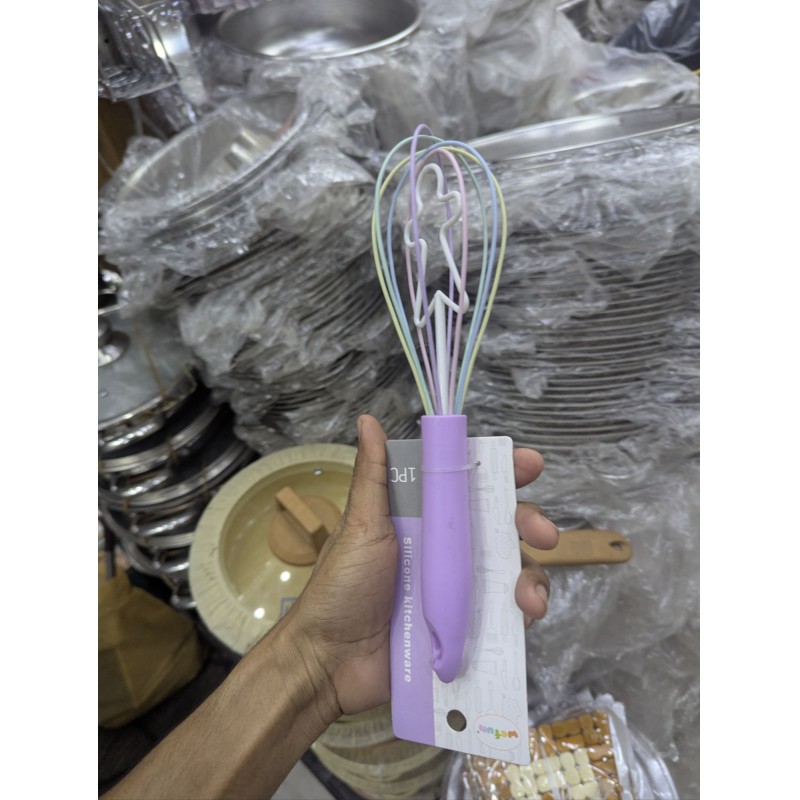 Picture of Wefun Multi-Color Silicone Kitchen Whisk | Manual Egg Beater & Mixer-Multicolor