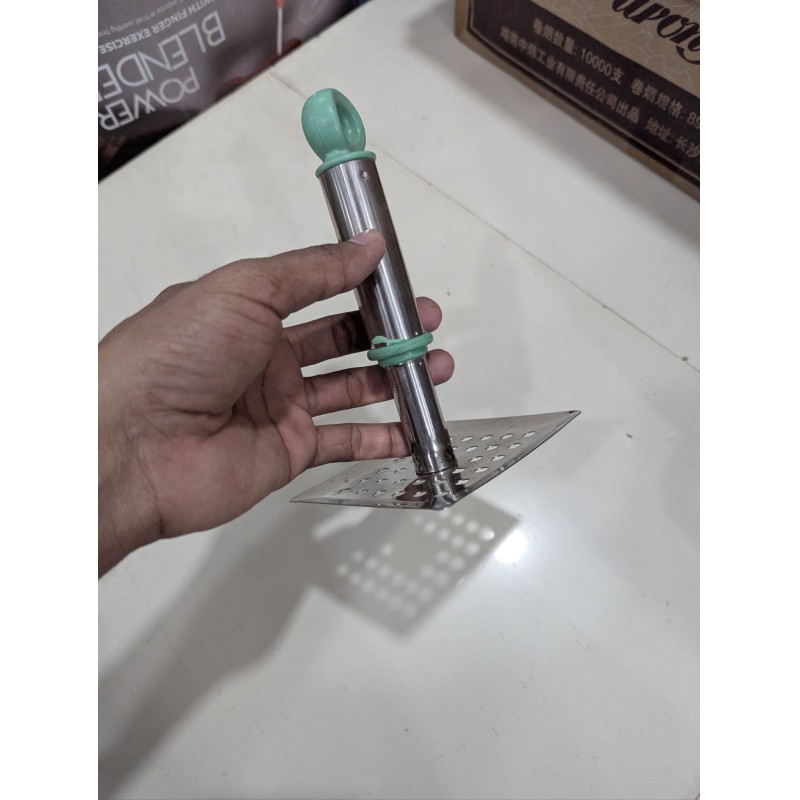 Picture of Premium Stainless Steel Potato Masher with Ergonomic Handle, Durable Hand Press Vegetable Crusher and Fruit Smasher, Perfect Kitchen Tool for Smooth Mashed Potatoes, Pav Bhaji, Baby Food, and Professional Culinary Results Always.-Multicolor