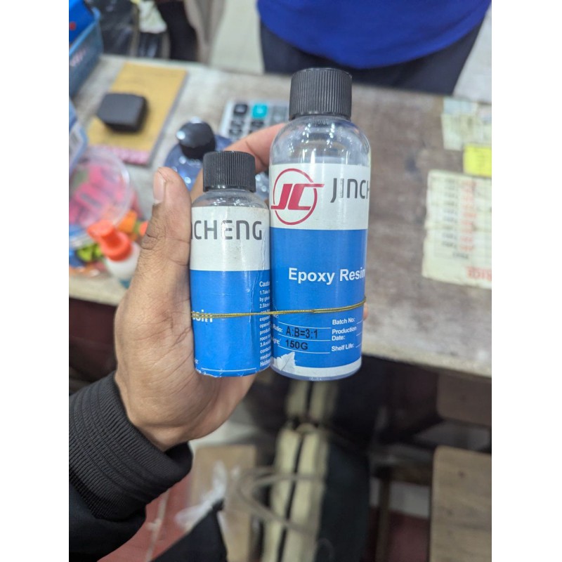 Picture of JINCHENG Crystal Clear Epoxy Resin 3:1 Ratio for DIY Art Jewelry Making Wood Coating Table Top Casting High Gloss Anti-Yellowing Low Odor Professional Grade Resin and Hardener Kit for Crafters.-Multicolor