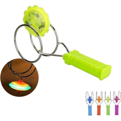 Picture of multiple color light  Gyro Wheel Light-Up Yoyo Rail Twirler Rainbow Spinning Toy-Multicolor