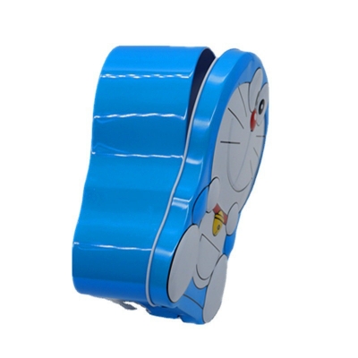 Picture of DoDoraemon metal piggy bank or Doraemon cartoon coin box with lock. It is designed to be a simple, secure container for children's-Multicolor