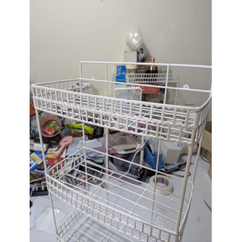 Picture of Buy 3 Tier Kitchen Spice Rack and Multipurpose Countertop Storage Organizer with White Powder Coated Finish for Organizing Spice Jars Bottles and Condiments in Small Kitchen Spaces Effectively for Home Use.-White