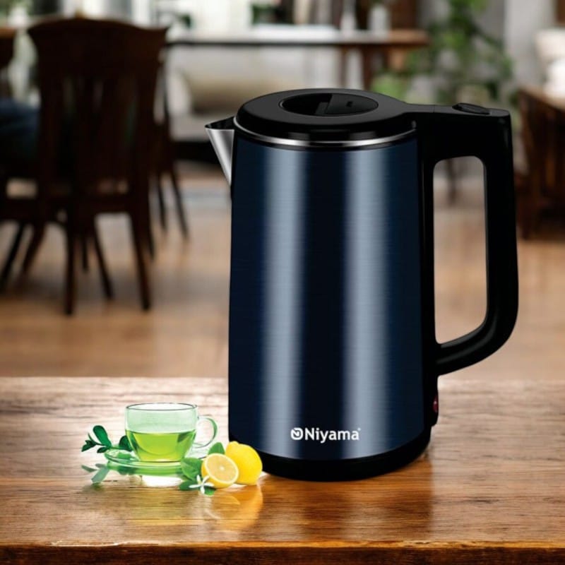 Picture of "1.8L Xtra Large Electric Kettle, 1500W BPA-Free Double Wall Stainless Steel, Cordless Cool Touch Tea Kettle, Auto Shut-Off & Overheating Protection, Available in Multiple Colors, 220V 50Hz"-Multicolor
