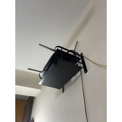 Picture of 1 pcs 2 layer Wall Mounted WiFi Router Storage Shelf Container Metal Stand for Home Office-Black