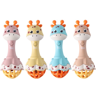Picture of Animal Musical Rattle Stick Toy with Teether, Light & Sound | Giraffe Design Baby Toy | Safe for Infants | Random Color | Pack of 1-Multicolor