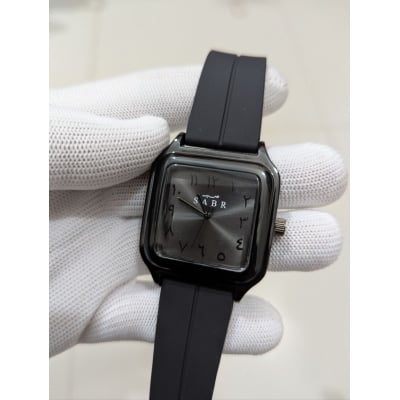 Picture of Premium Square Arabic Numeral Watch for Men and Women Featuring Minimalist Black Dial Stylish Silicone Strap with Secure Magnetic Lock Perfect for Casual and Formal Occasions or as a Thoughtful Gift.-Black